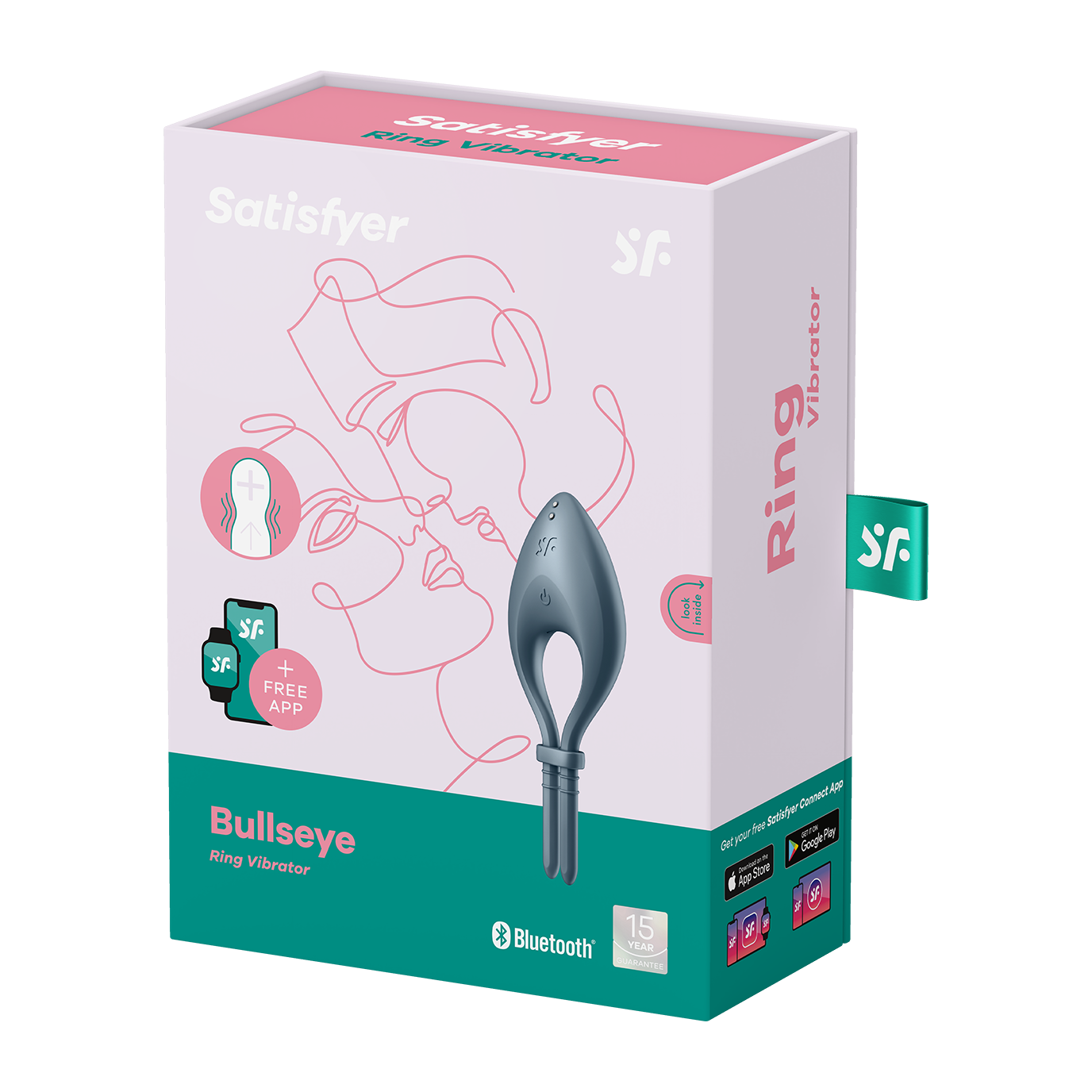 Satisfyer Bullseye Silicone App Enabled Vibrating Cock Ring Dark Blue