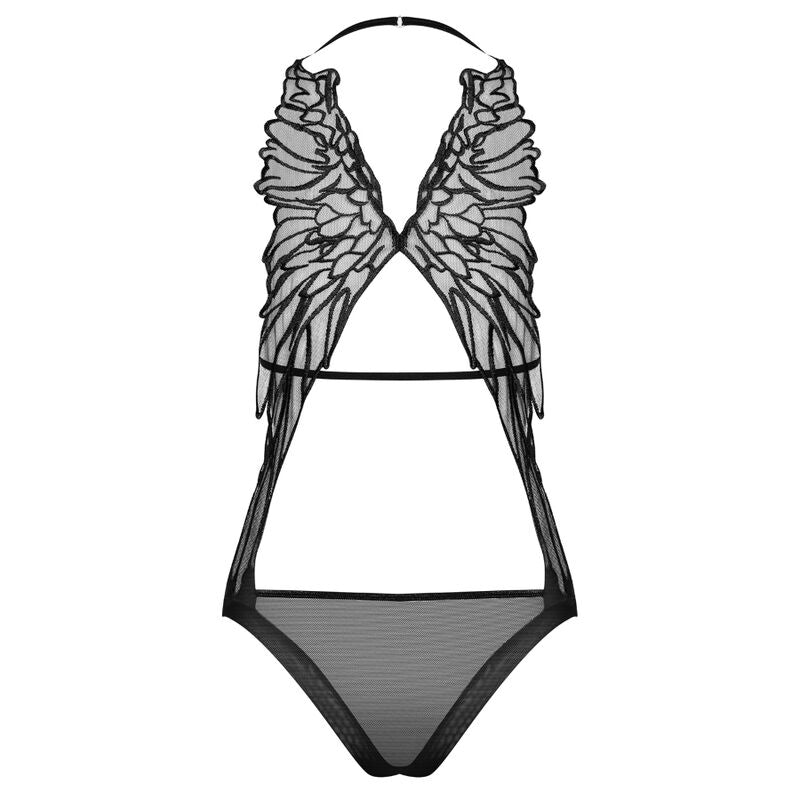Obsessive Alifini Wing Pattern Black Teddy
