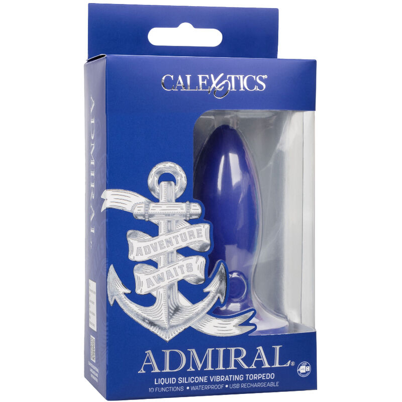 CalExotics Admiral Vibrating Torpedo Anal Plug Blue