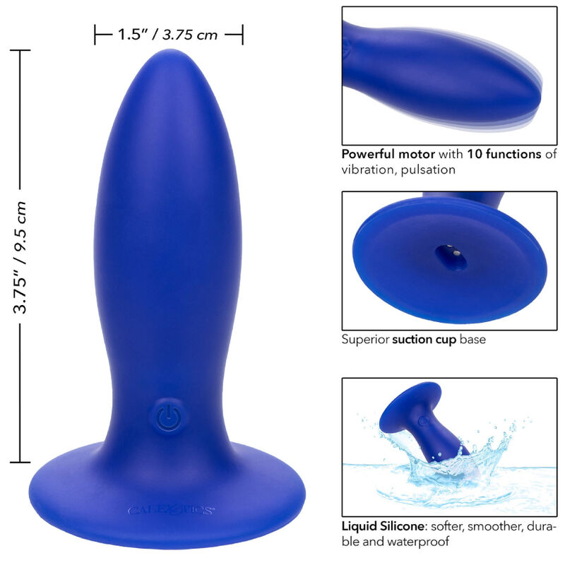 CalExotics Admiral Vibrating Torpedo Anal Plug Blue
