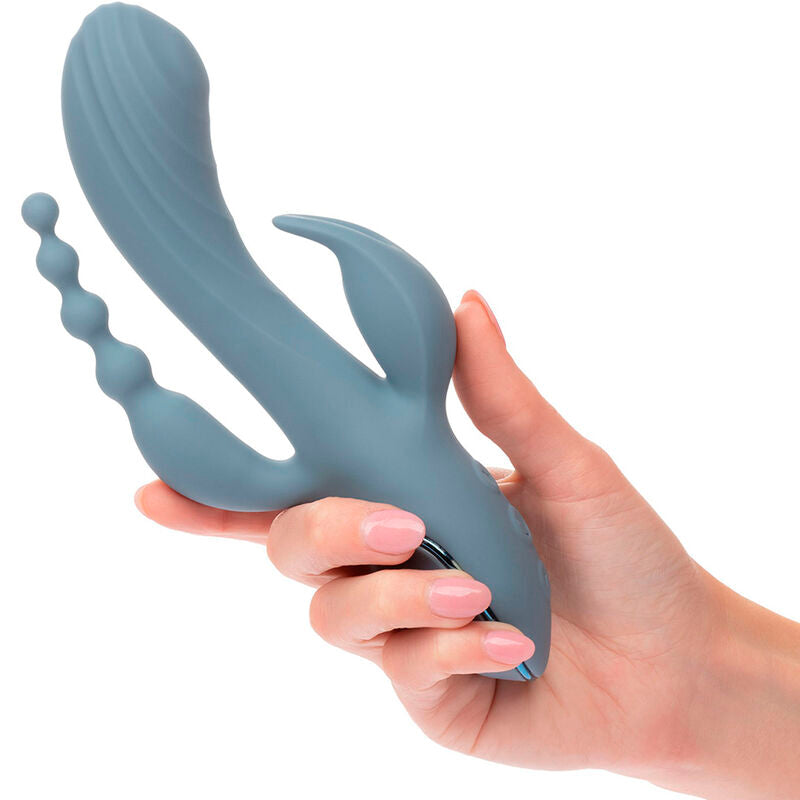 CalExotics Triple Ecstasy Rabbit Vibrator Grey