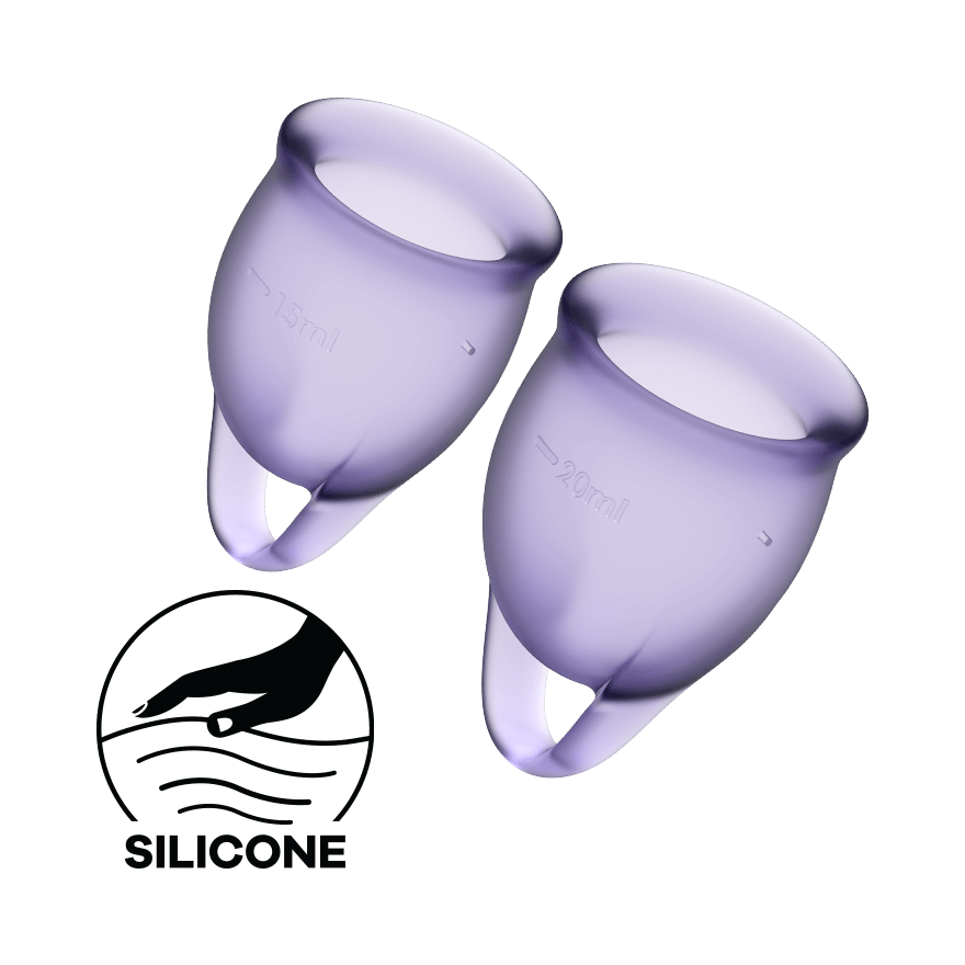 Satisfyer Feel Confident Silicone Menstrual Cups Purple