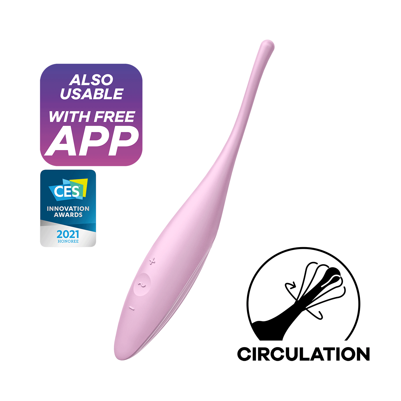 Satisfyer Twirling Joy Silicone App Enabled Clitoral Vibrator Pink