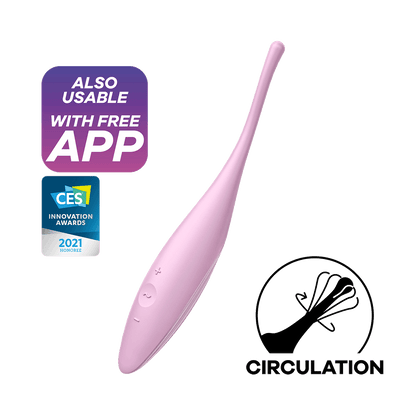 Satisfyer Twirling Joy Silicone App Enabled Clitoral Vibrator Pink