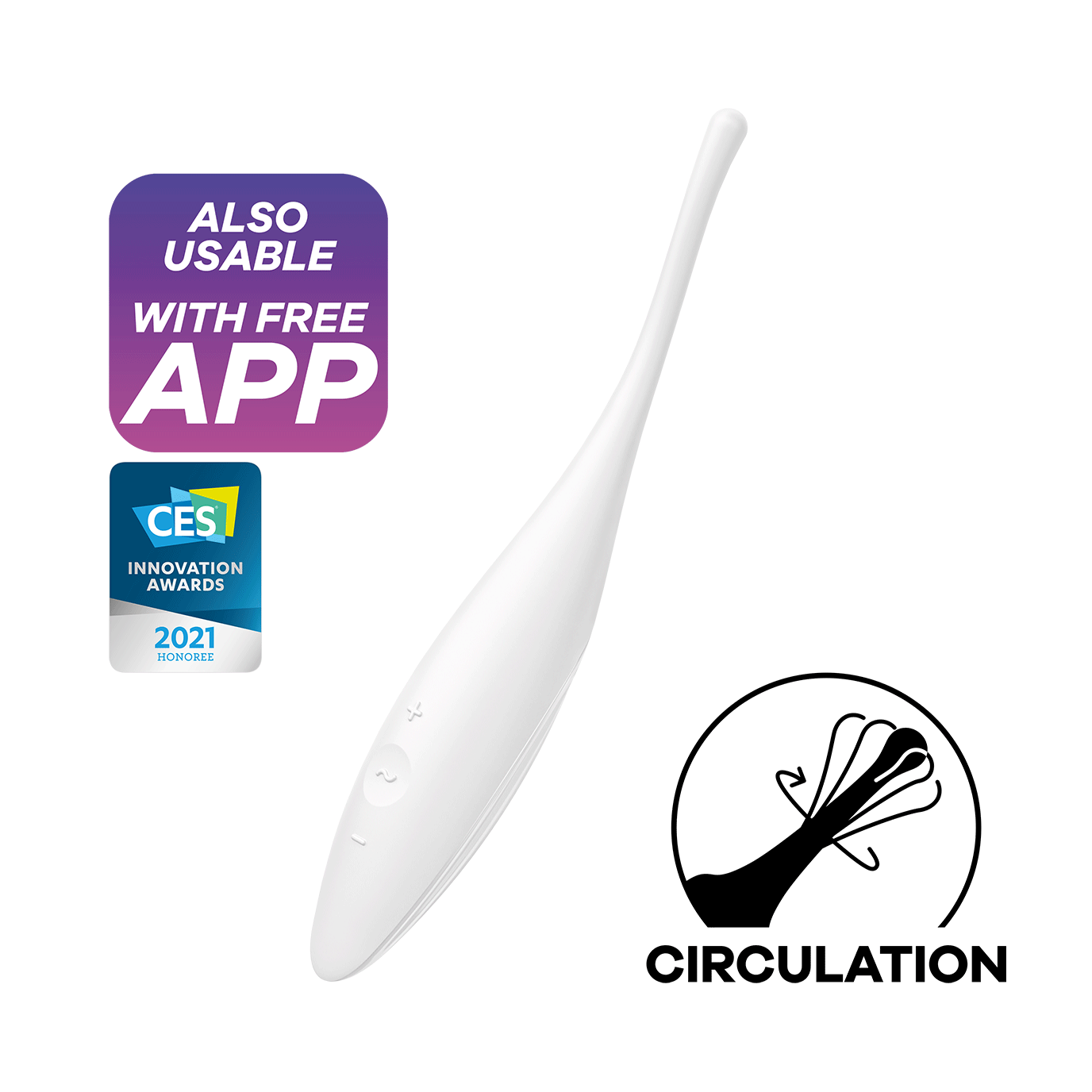 Satisfyer Twirling Joy Silicone App Enabled Clitoral Vibrator White