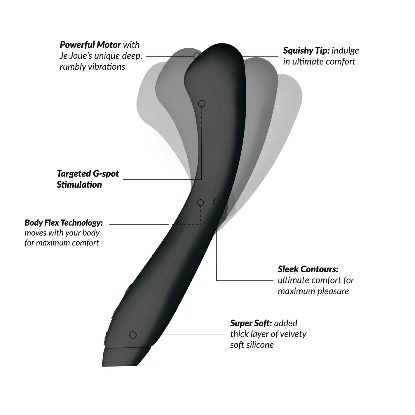 Je Joue Juno Flex G-Spot Silicone Vibrator Black