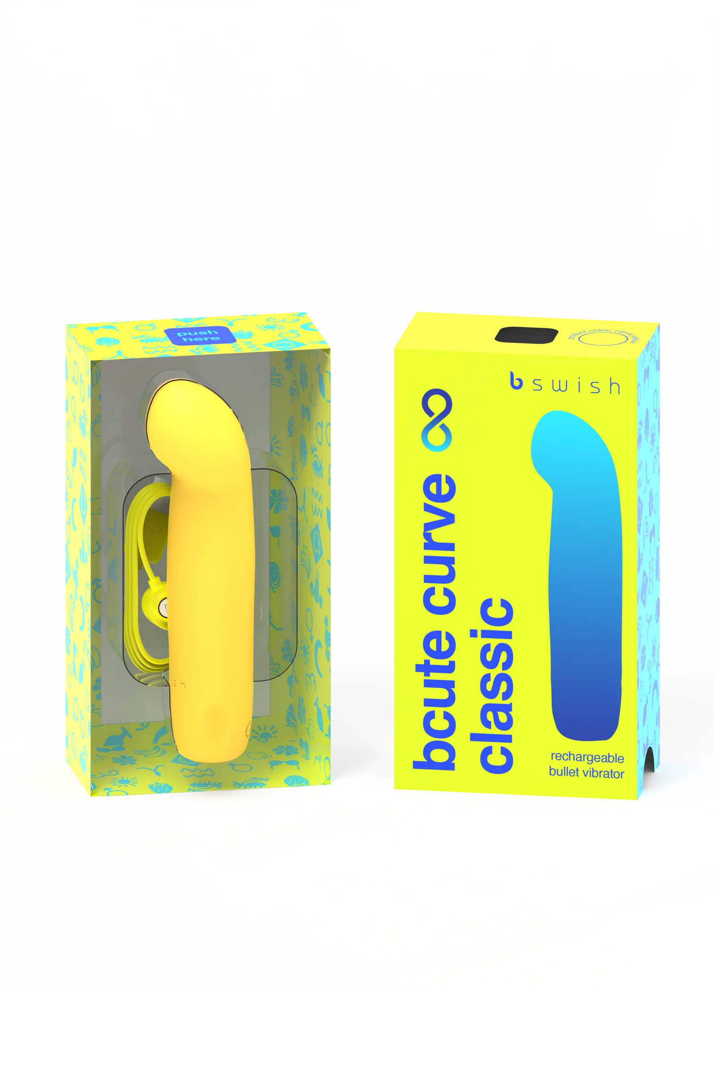 B Swish Bcute Curve Infinite Classic Silicone Bullet Vibrator Yellow