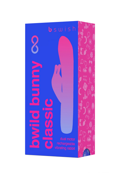 B Swish Bwild Bunny Infinite Classic Silicone Dual Rabbit Vibrator Blue