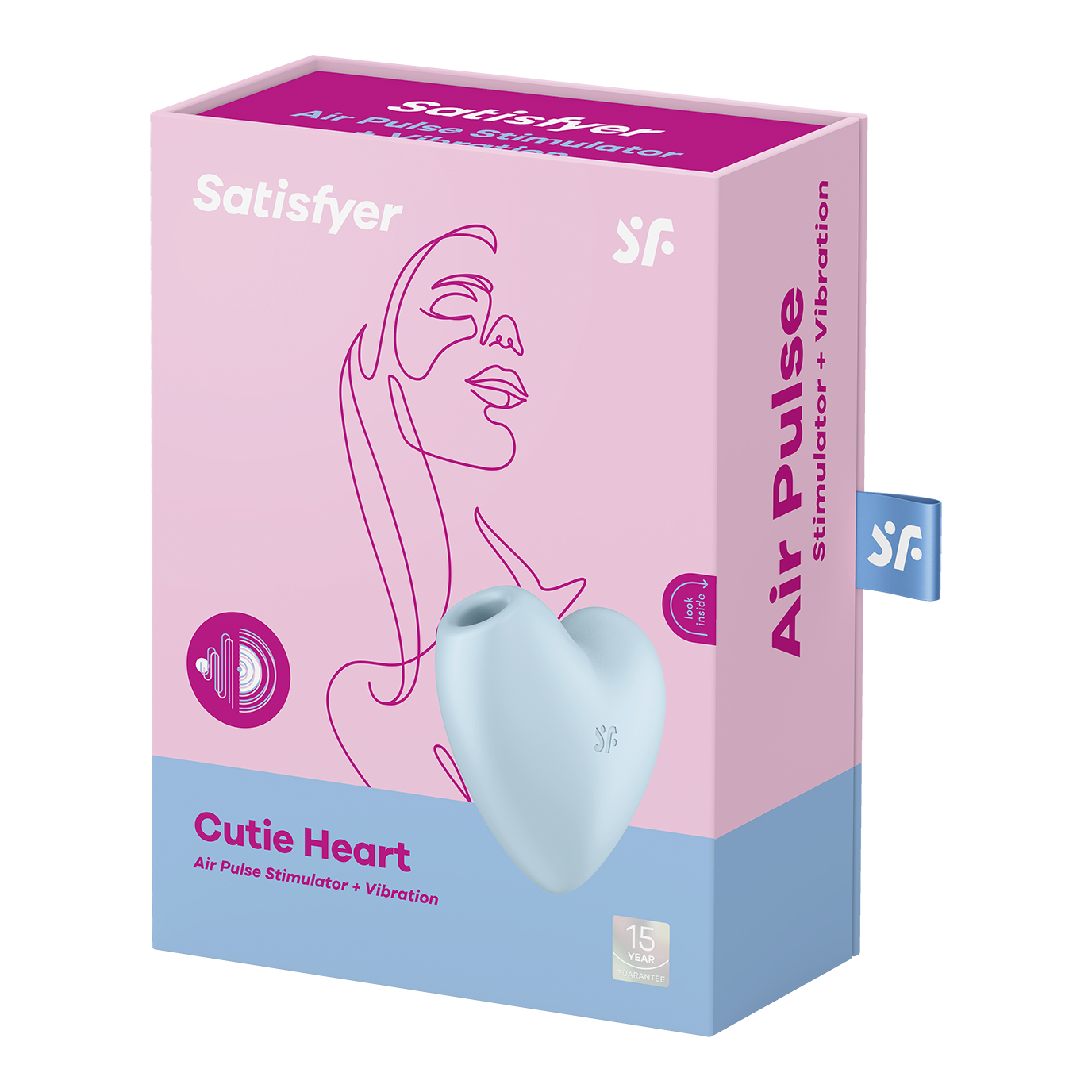 Satisfyer Cutie Heart Vibrating Air Pulse Clitoral Stimulator Blue