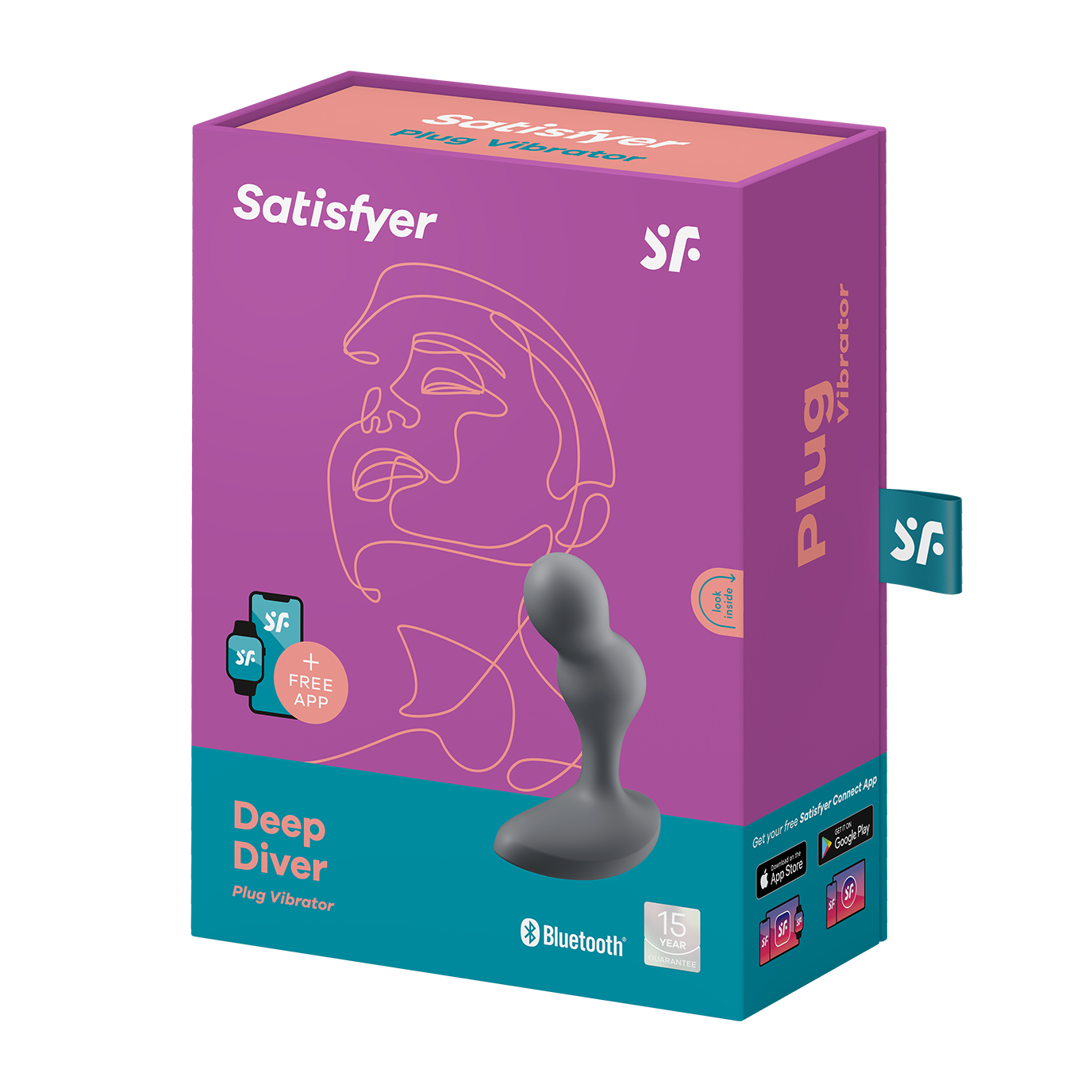 Satisfyer Deep Diver App Enabled Vibrating Silicone Anal Plug Black