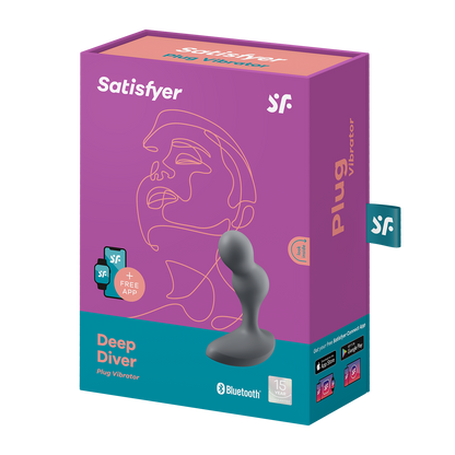 Satisfyer Deep Diver App Enabled Vibrating Silicone Anal Plug Black