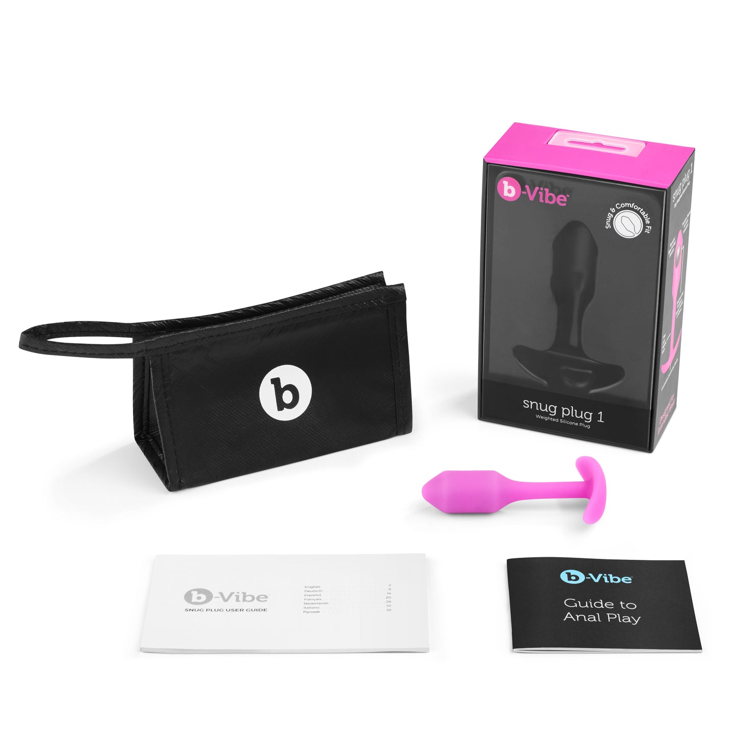 B-Vibe Snug Plug 1 Fuchsia