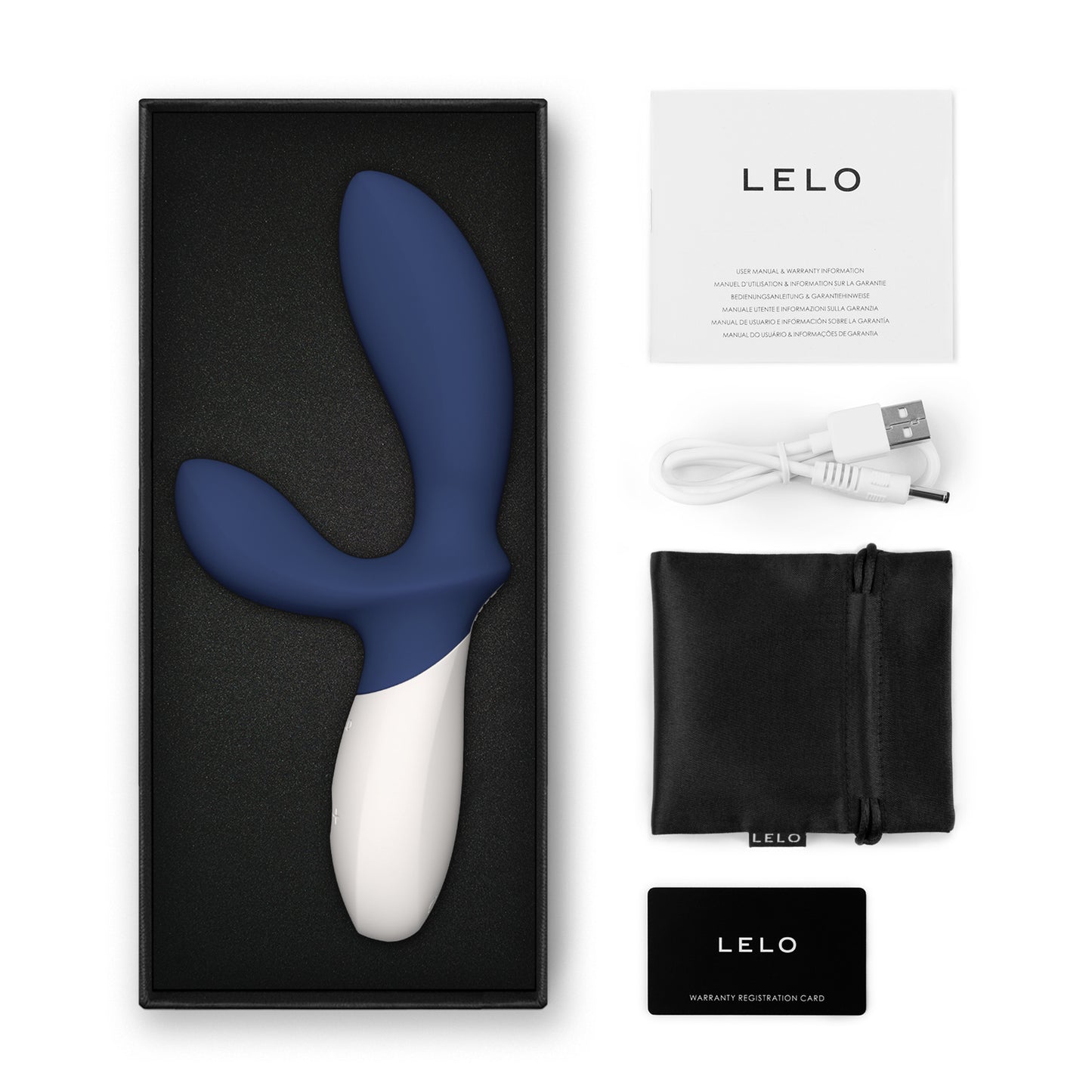 LELO Loki Wave 2 Vibrating Dual Prostate Massager Base Blue