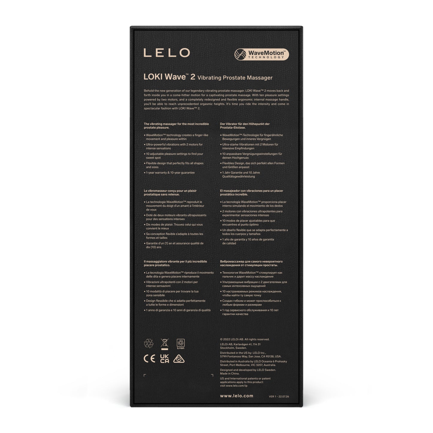 LELO Loki Wave 2 Vibrating Dual Prostate Massager Black