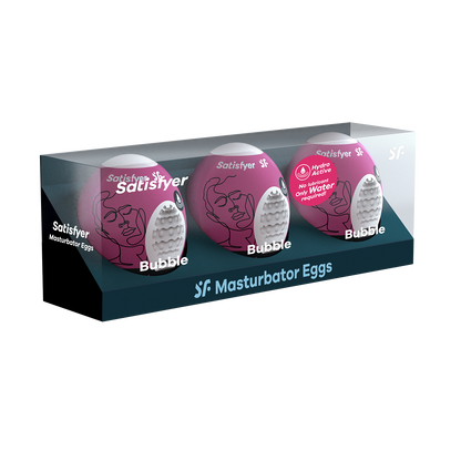 Satisfyer Masturbator 3-Piece Egg Set Bubble