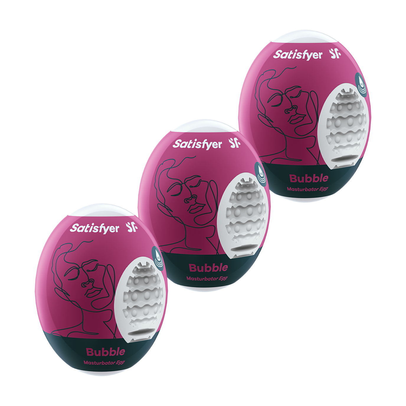 Satisfyer Masturbator 3-Piece Egg Set Bubble