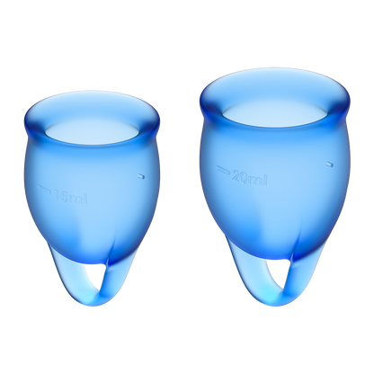 Satisfyer Feel Confident Silicone Menstrual Cups Blue