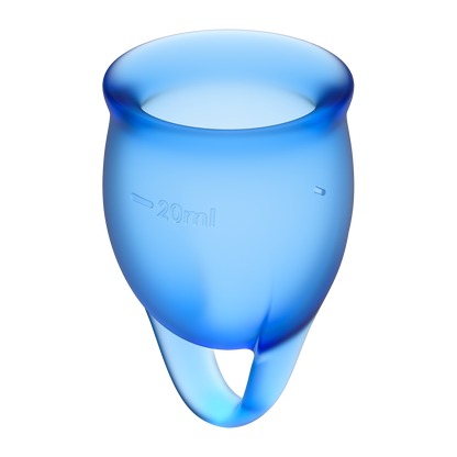 Satisfyer Feel Confident Silicone Menstrual Cups Blue