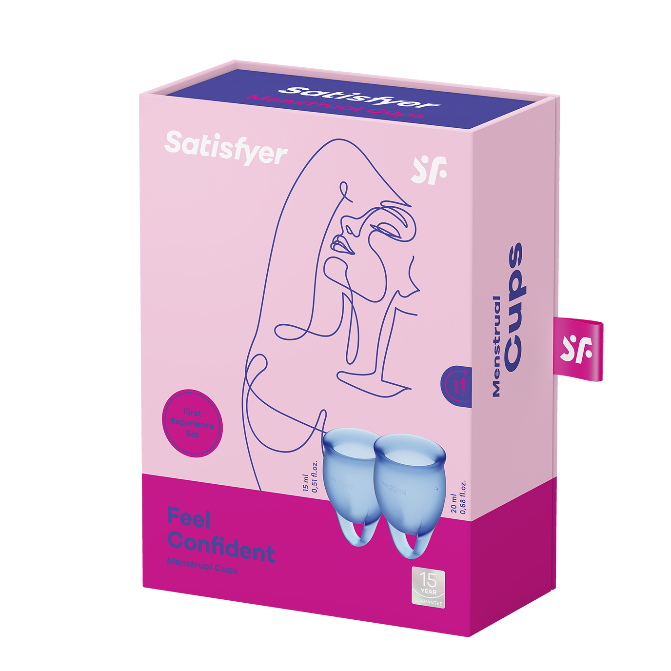 Satisfyer Feel Confident Silicone Menstrual Cups Blue
