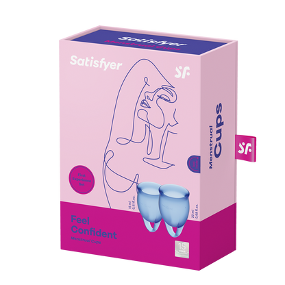 Satisfyer Feel Confident Silicone Menstrual Cups Blue