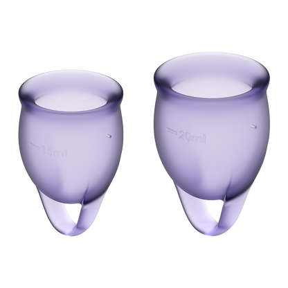 Satisfyer Feel Confident Silicone Menstrual Cups Purple