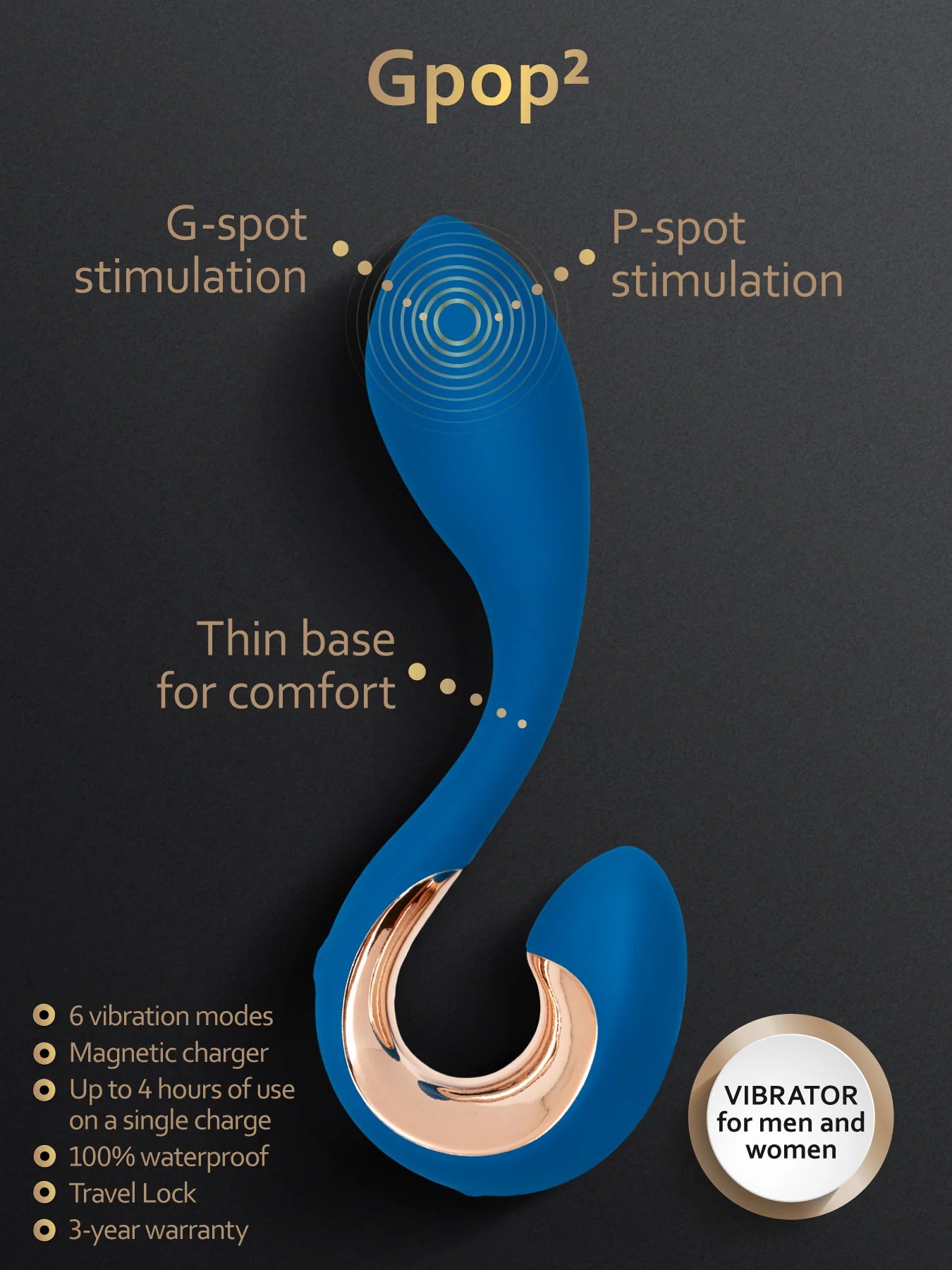 Gvibe Gpop 2 G-Spot and P-Spot Vibrator