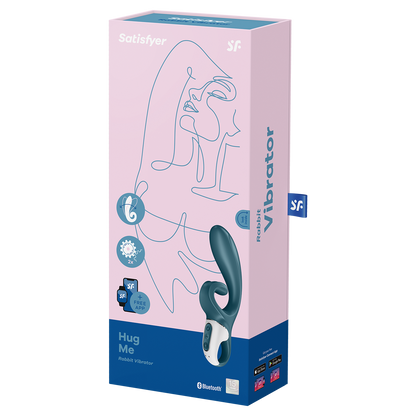 Satisfyer Hug Me App Enabled Rabbit Vibrator Grey Blue