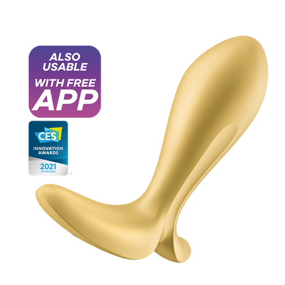 Satisfyer Intensity Plug App Enabled Silicone Anal Plug Yellow