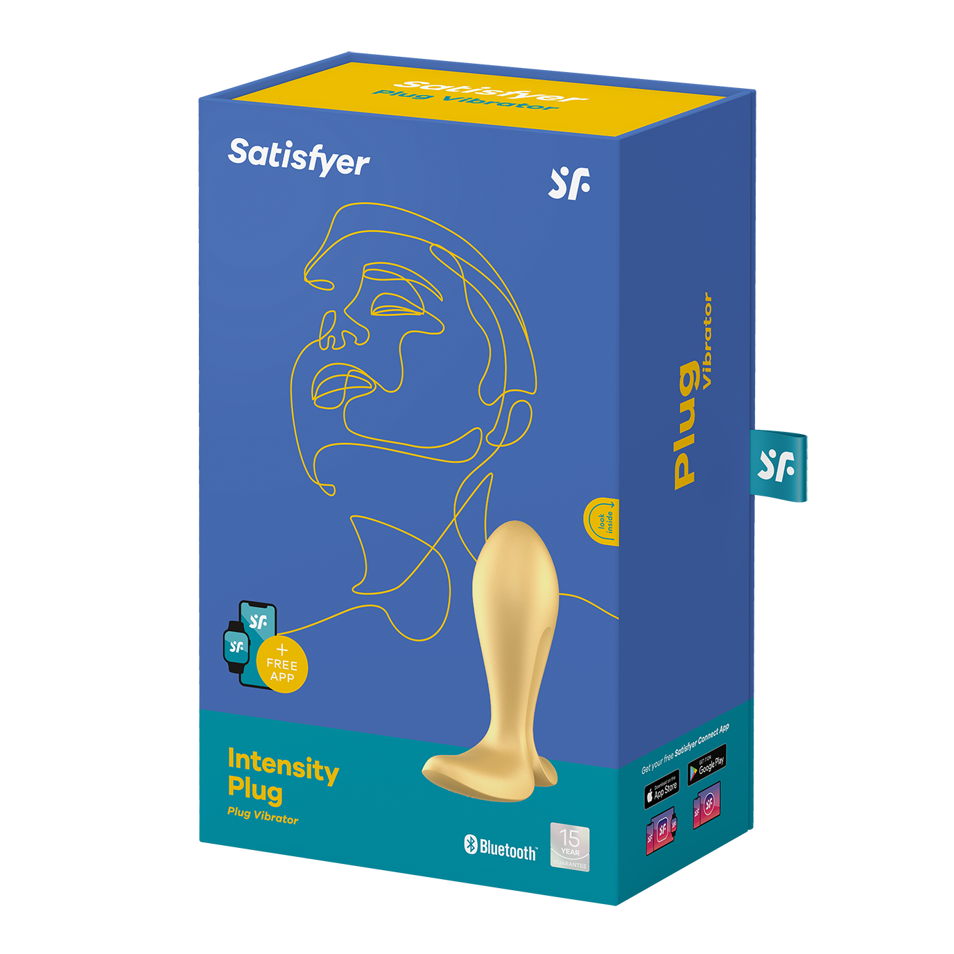 Satisfyer Intensity Plug App Enabled Silicone Anal Plug Yellow