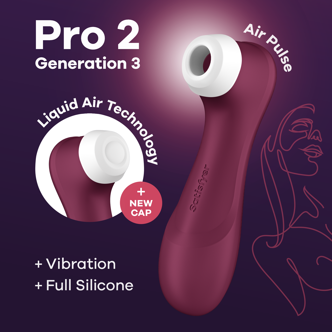 Satisfyer Pro 2 Generation 3 Double Air Pulse Clitoral Vibrator Red