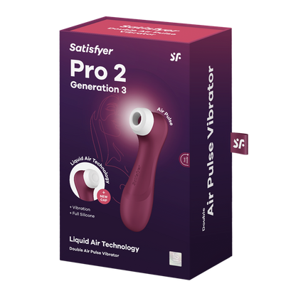 Satisfyer Pro 2 Generation 3 Double Air Pulse Clitoral Vibrator Red