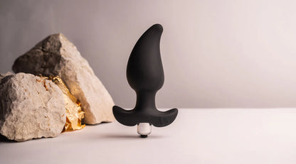 Rocks-Off Butt Quiver Vibrating Silicone Butt Plug Black