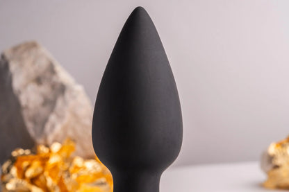 Rocks-Off Butt Throb Vibrating Silicone Butt Plug Black