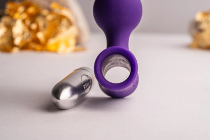 Rocks-Off Petite Sensations Bubbles Vibrating Beaded Butt Plug Purple