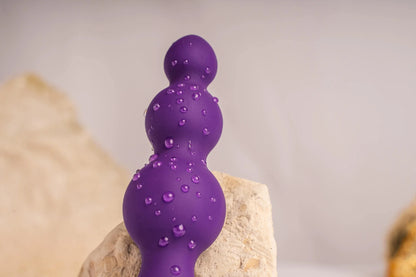 Rocks-Off Petite Sensations Bubbles Vibrating Beaded Butt Plug Purple