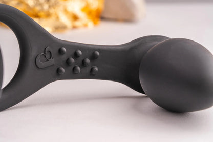 Rocks-Off Ro-Zen Silicone Cock Ring And Vibrating Butt Plug Black