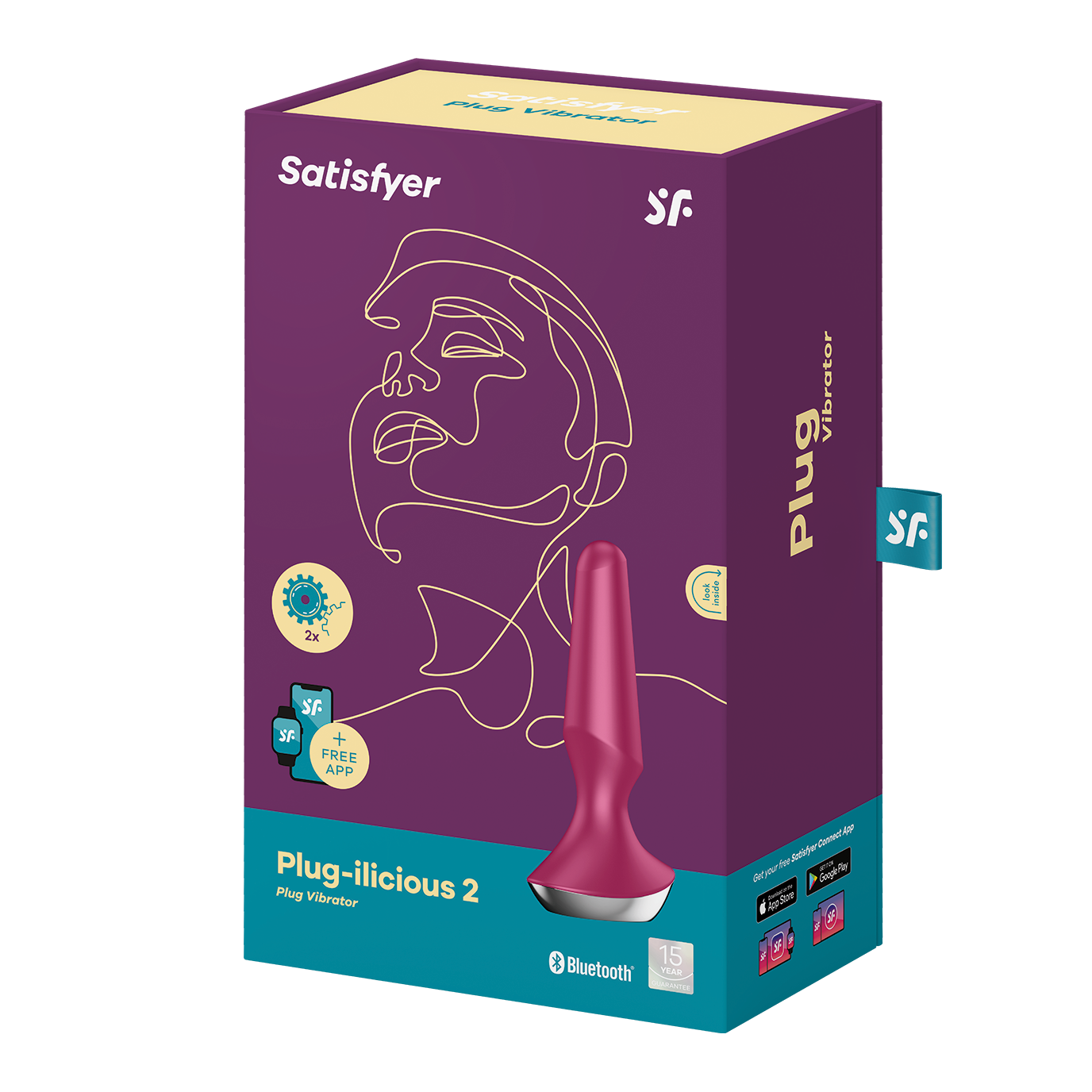 Satisfyer Plug-ilicious 2 App Enabled Vibrating Butt Plug Berry