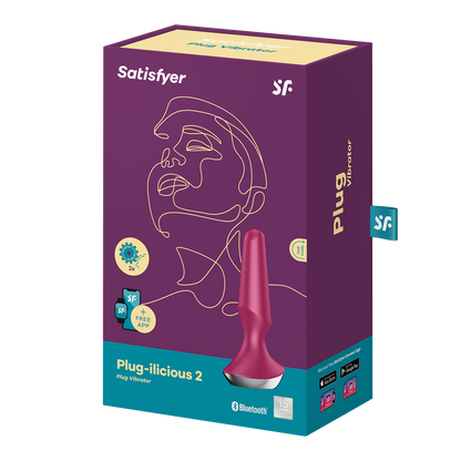 Satisfyer Plug-ilicious 2 App Enabled Vibrating Butt Plug Berry