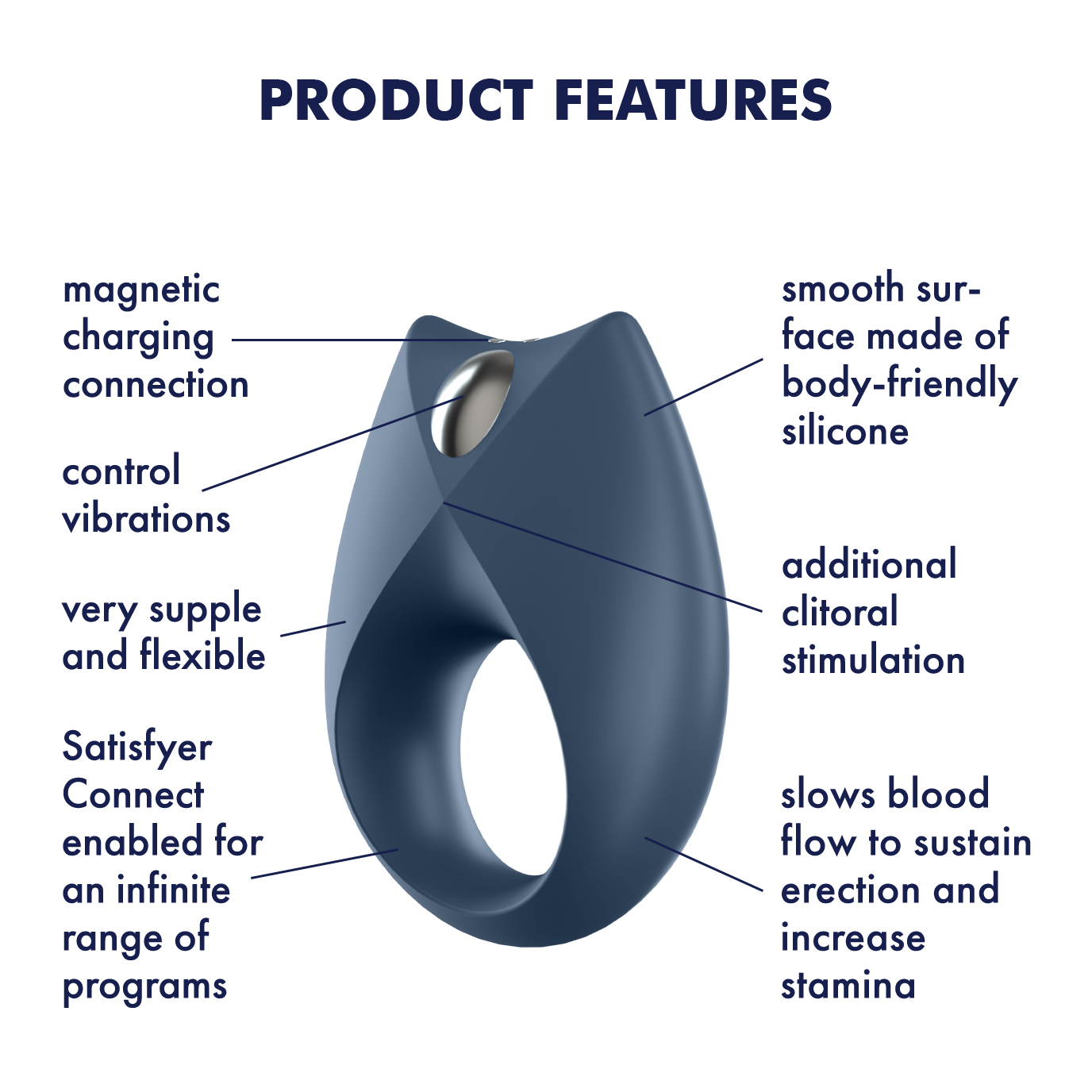 Satisfyer Royal One Silicone Vibrating App Enabled Cock Ring