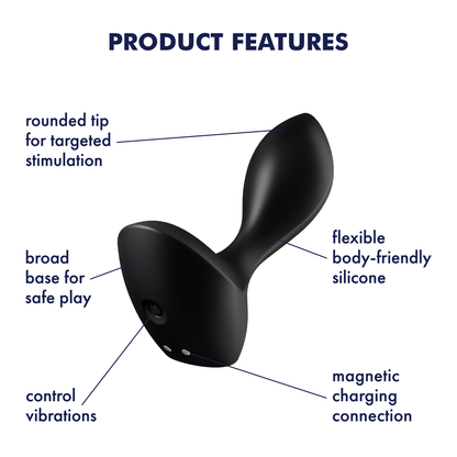 Satisfyer Backdoor Lover Silicone Anal Vibrator Black