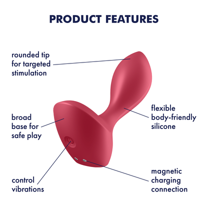 Satisfyer Backdoor Lover Silicone Anal Vibrator Red