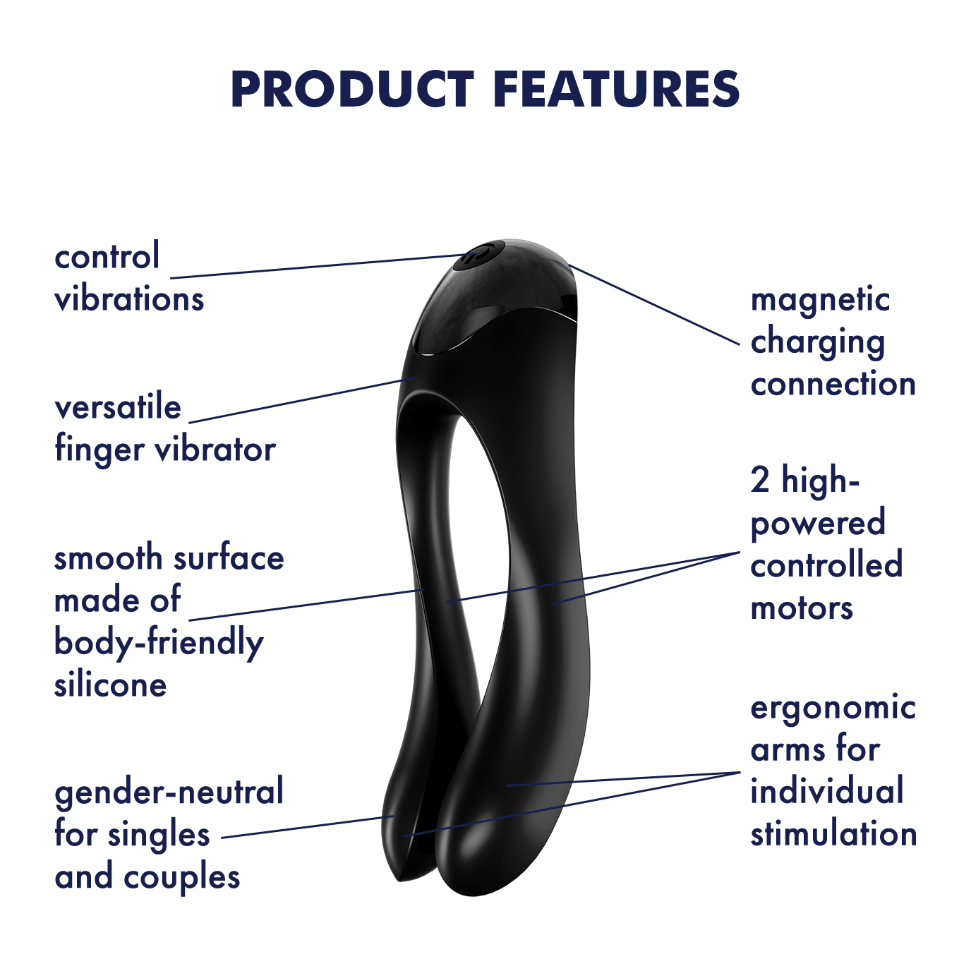 Satisfyer Candy Cane Silicone Mini Vibrator Black