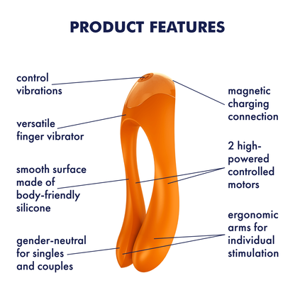 Satisfyer Candy Cane Silicone Mini Vibrator Orange