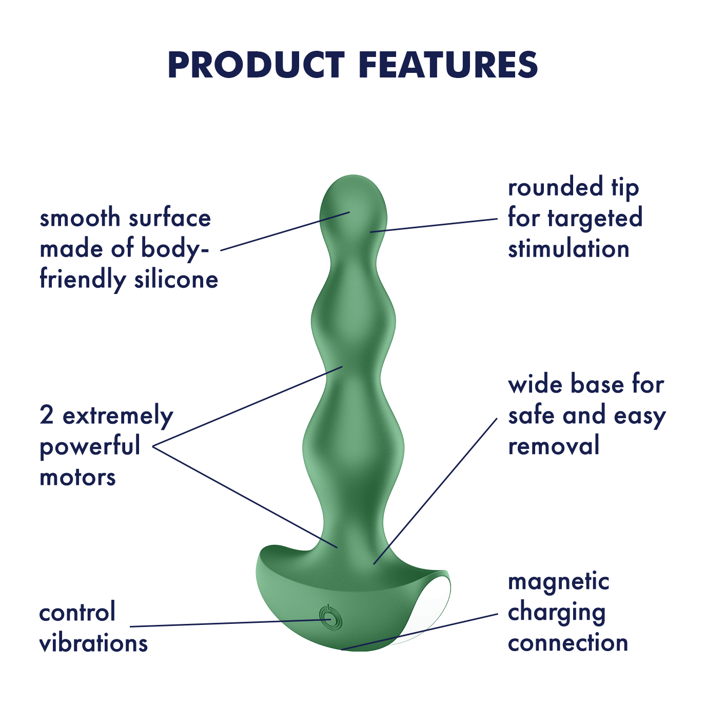 Satisfyer Lolli Plug 2 Vibrating Beaded Butt Plug Green