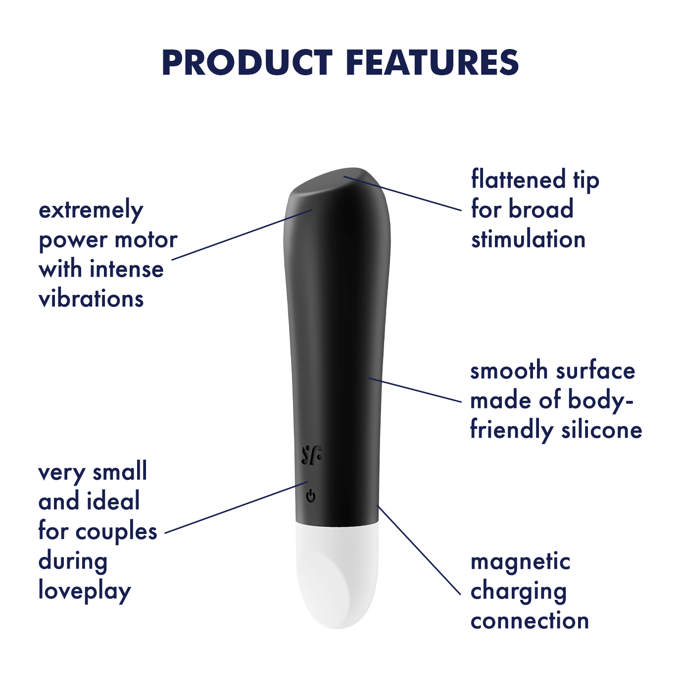 Satisfyer Ultra Power Bullet 2 Silicone Bullet Vibrator Black