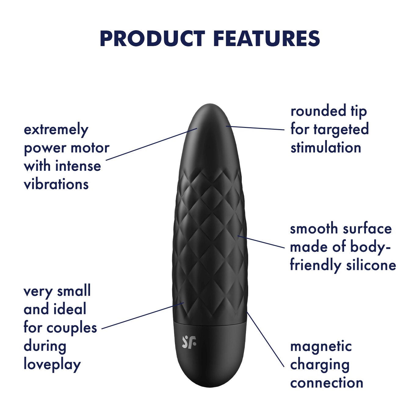 Satisfyer Ultra Power Bullet 5 Silicone Bullet Vibrator Black