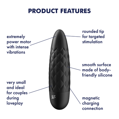 Satisfyer Ultra Power Bullet 5 Silicone Bullet Vibrator Black