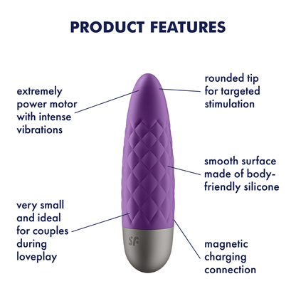 Satisfyer Ultra Power Bullet 5 Silicone Bullet Vibrator Violet