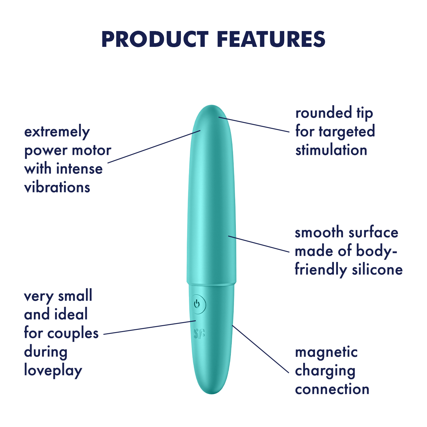 Satisfyer Ultra Power Bullet 6 Silicone Bullet Vibrator Turquoise