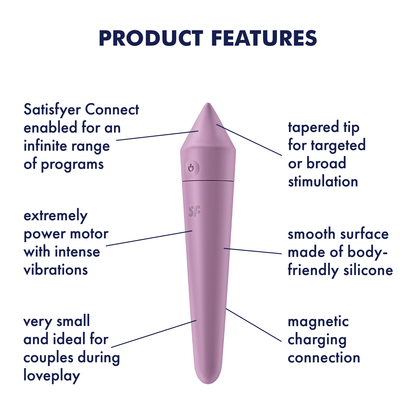 Satisfyer Ultra Power Bullet 8 Silicone App Enabled Bullet Vibrator Purple